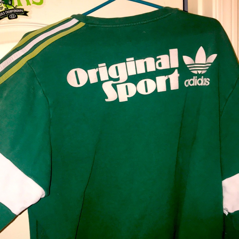 VINTAGE ADIDAS GREEN CREWNECK ORIGINAL SPORT RARE